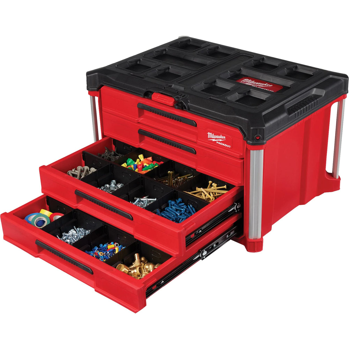 PackOut™ 4-Drawer Tool Box, 16-3/10" x 22-1/5" x 14-3/10", Red