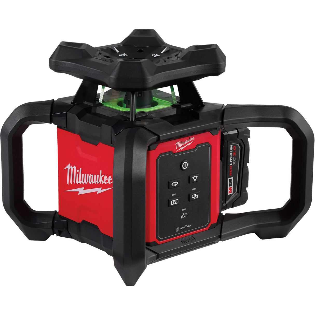 M18™ Green Interior Rotary Laser Level Kit with Remote/Receiver & Wall Mount Bracket, 1000' (304.8 m)