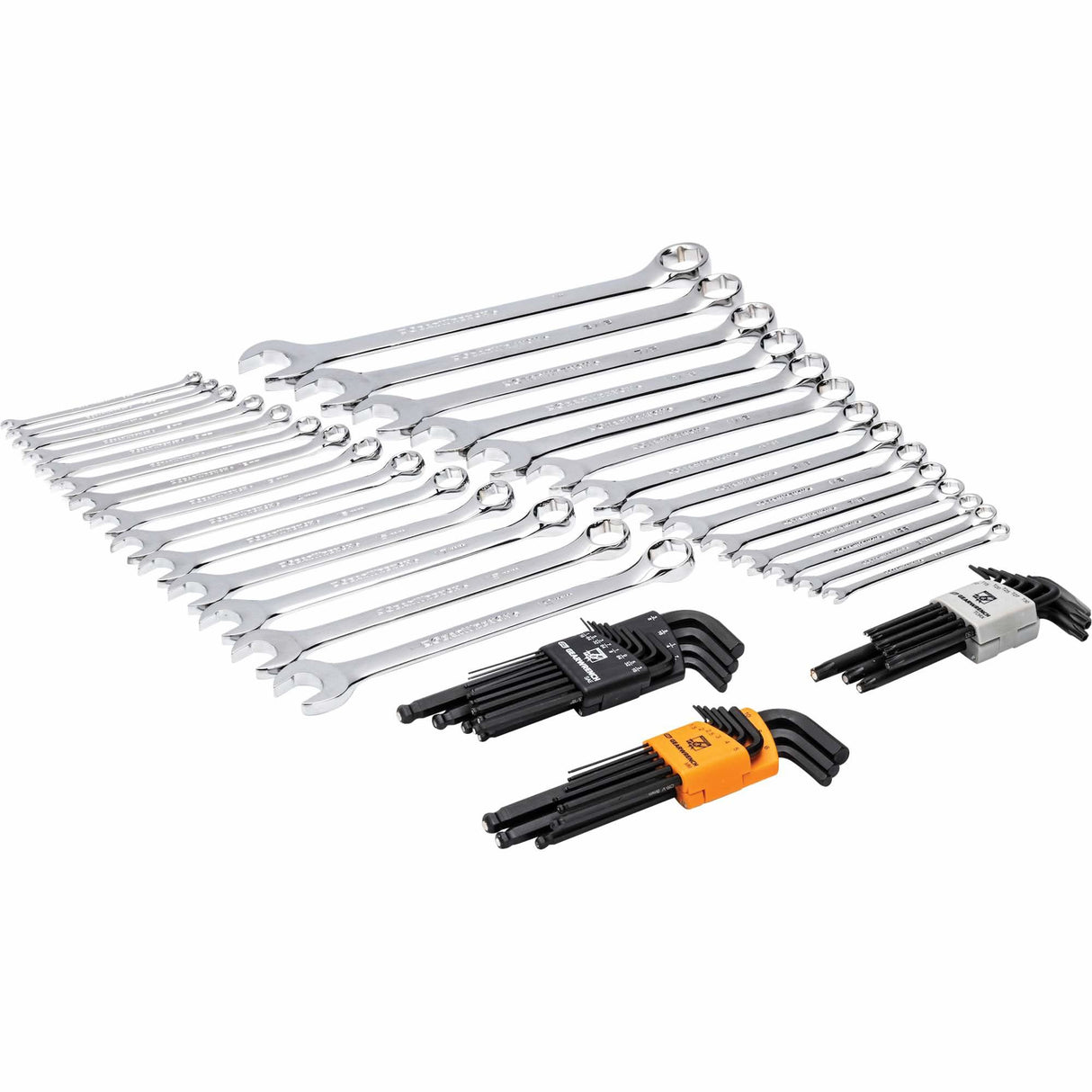 6-Point Combination Wrench and Hex Key Set in Foam Storage Tray
