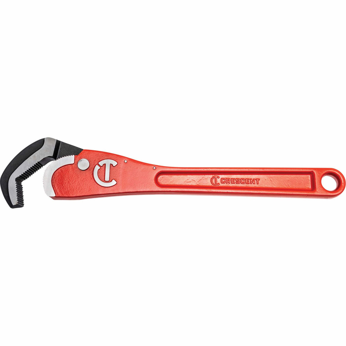 Self-Adjusting Steel Pipe Wrench, 2-1/2" Jaw Capacity, 16" Long, Powder Coated Finish, Non-Ergonomic Handle