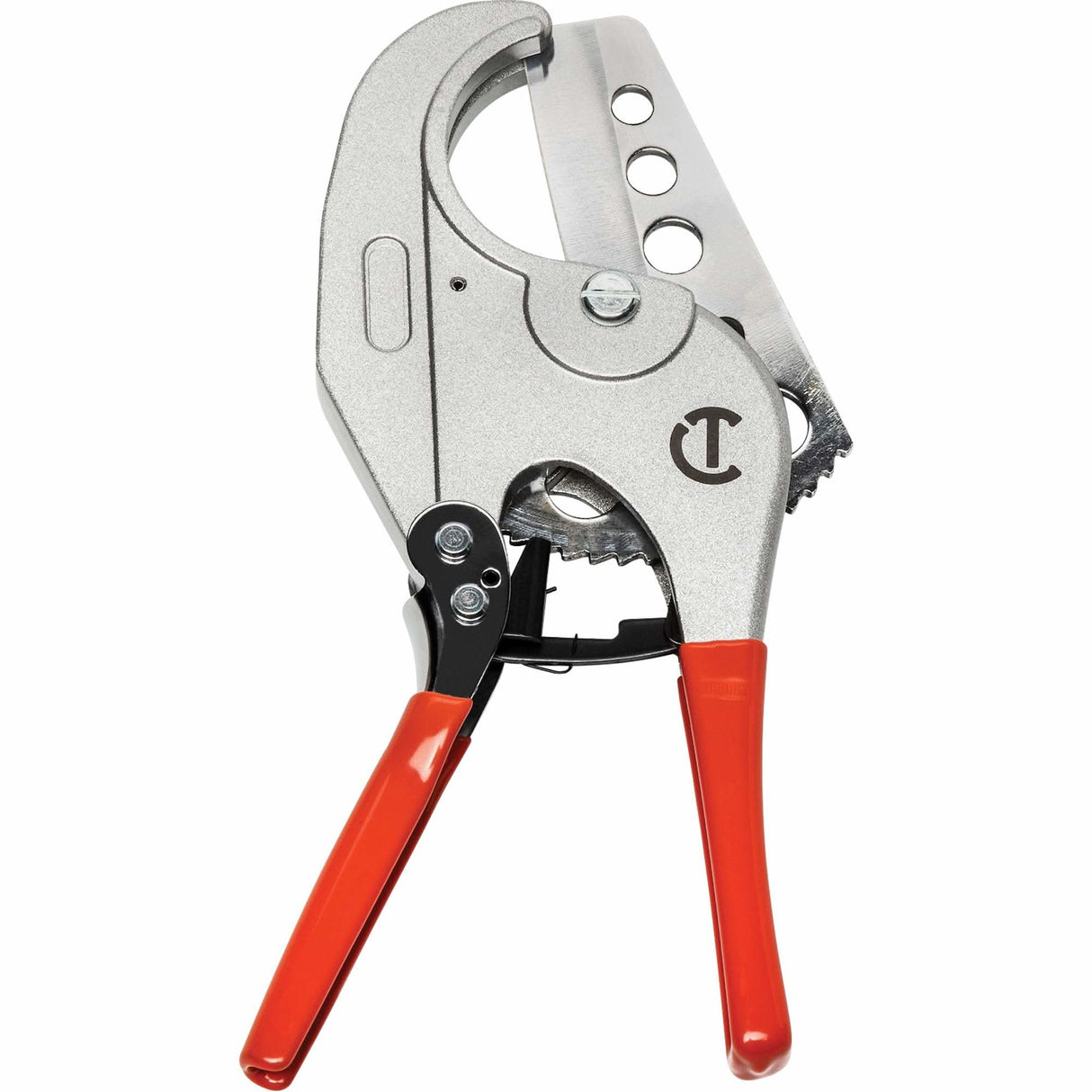 Ratcheting PVC Pipe Cutter with Dipped Grips, 1/4"- 2-3/8" Capacity