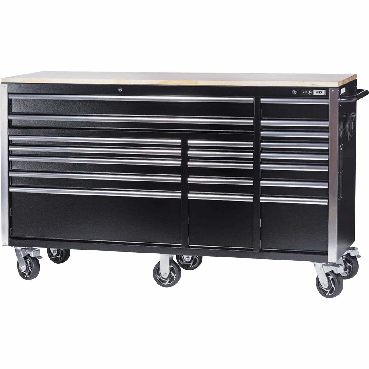HDRC7220 HD Series Roller Cabinet, 20 Drawers, 72" W x 24" D x 42-3/10" H, Black
