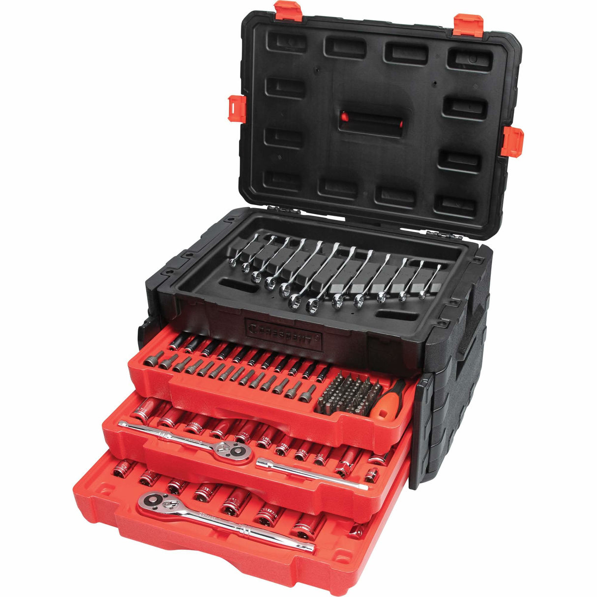 1/4", 3/8" & 1/2" Mechanics Hand Tool Set with 3-Drawer Storage Case