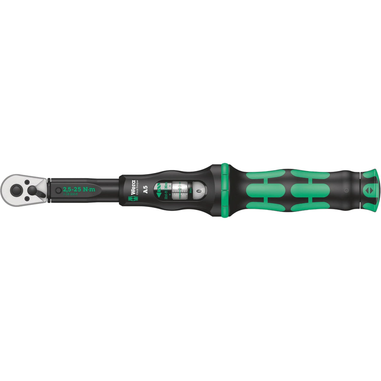 Click-Torque A 5 Torque Wrench with Reversible Ratchet, Click, 1/4" Square Drive, 2.5 - 25 Nm