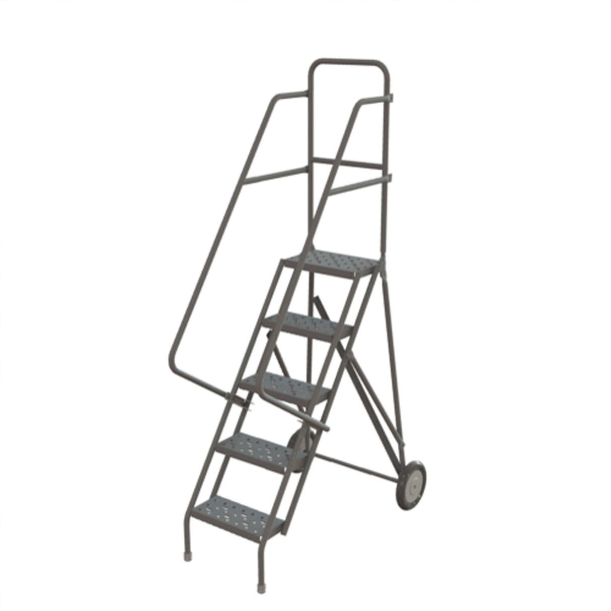 Steel Rolling Ladder, 5 Steps, 16" Step Width, 50" Platform Height, Steel