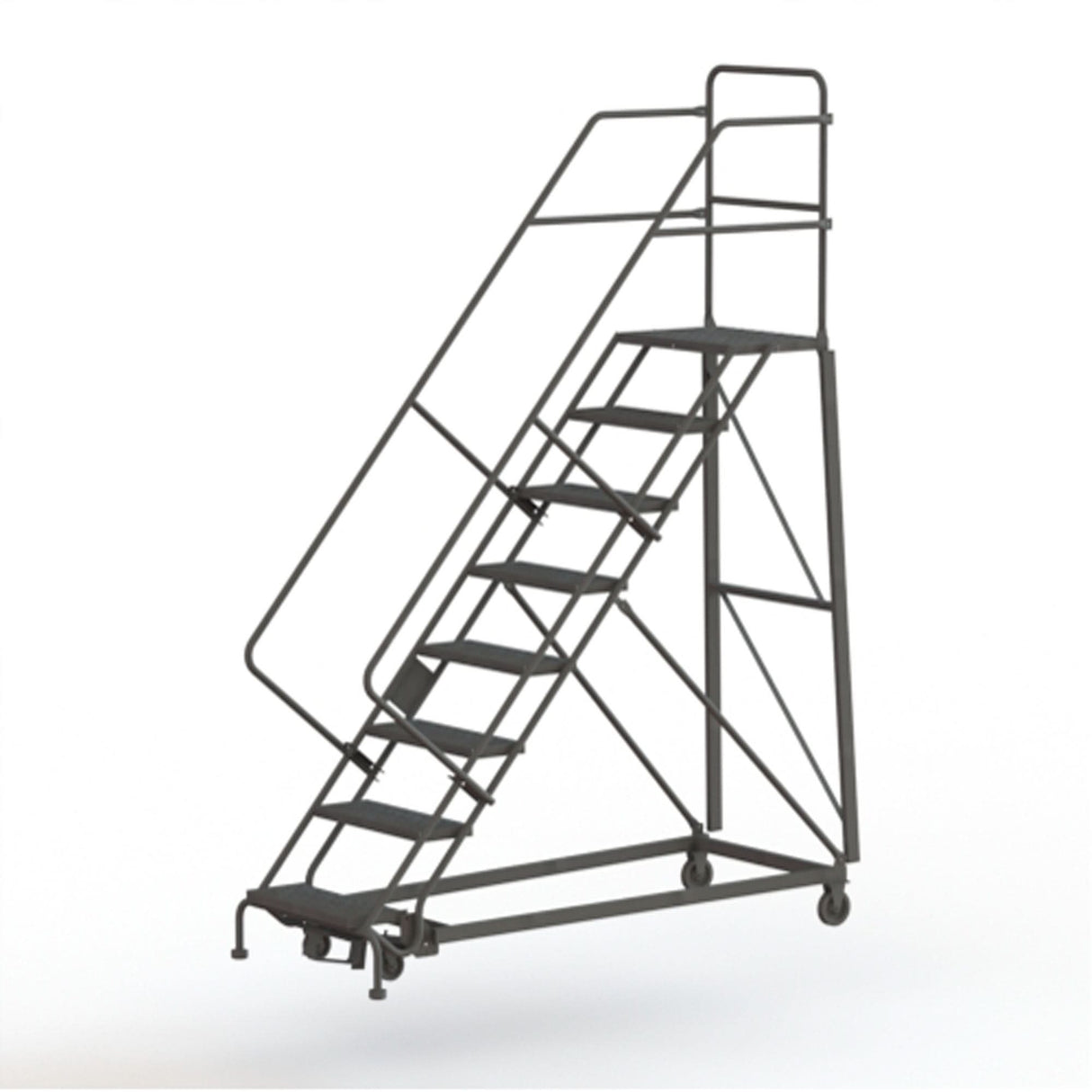 Heavy Duty Safety Slope Ladder, 8 Steps, Serrated, 50° Incline, 80" High