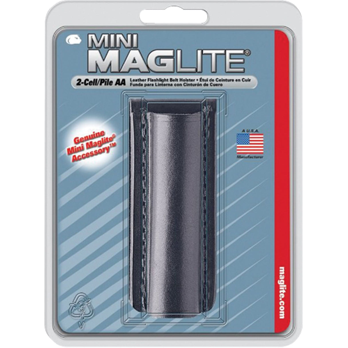 Maglite® Leather Belt Holster for 2-Cell AA Flashlights, Flashlight Holder, Leather, 1 Pockets
