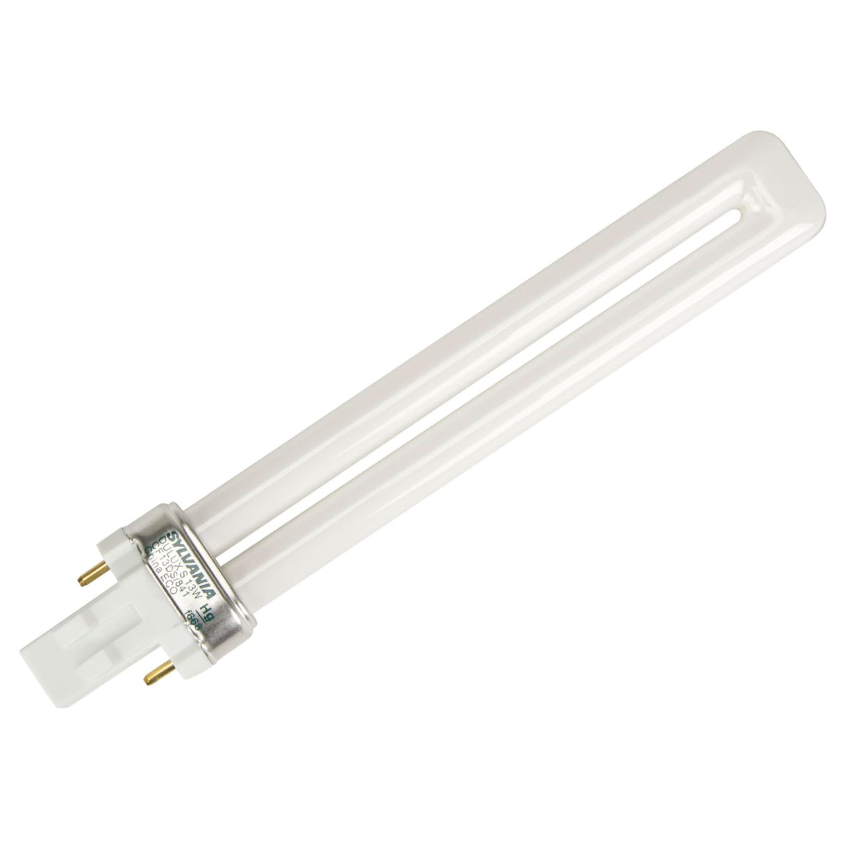 Dulux® Compact Fluorescent, 800, 13 W, 4100 K, GX23 Base, 12000 hrs.