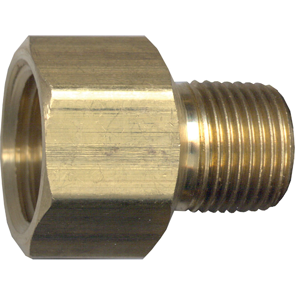 Pipe Adapter, FPT x NPT, 1/4" x 1/8" Dia., Brass