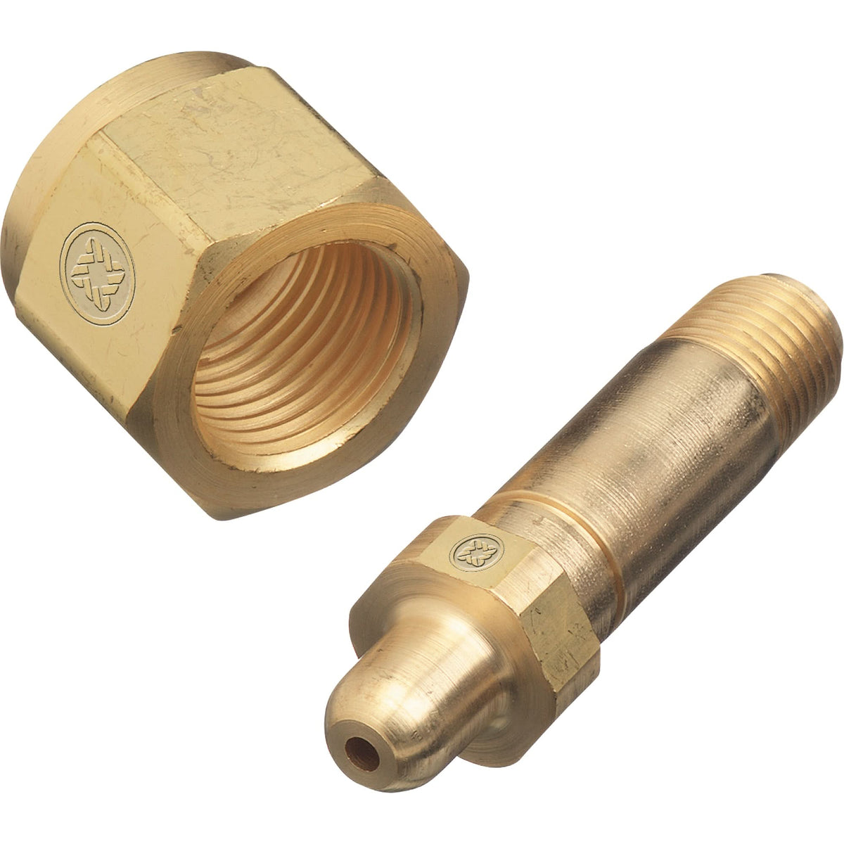 Hand-Tight Regulator Nipple, Brass