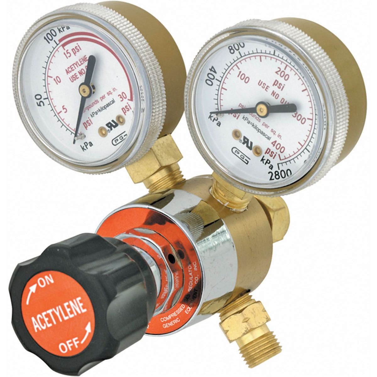 Light-Duty Single Stage Regulator, Oxygen, CGA540 Rear Inlet