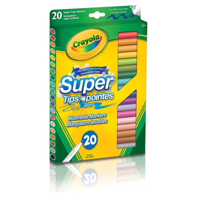 Crayola Washable Super Tips Markers, 20 Count