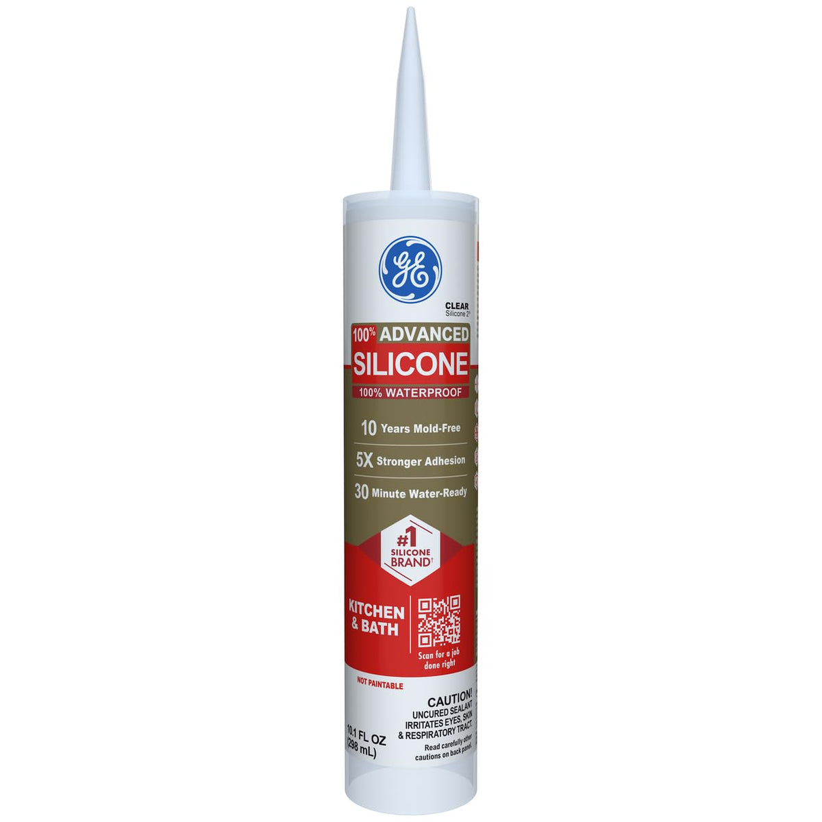 GE® Silicone 2 Advanced Kitchen & Bath Sealant - 298mL - Clear