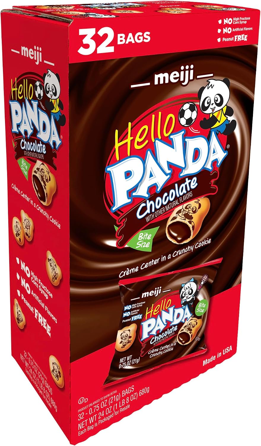 Hello Panda Chocolate Creme Filled Cookies Jumbo Box - 32 Bags