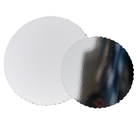 12" Round Silver Cake Board - Laminated Solid Pressboard