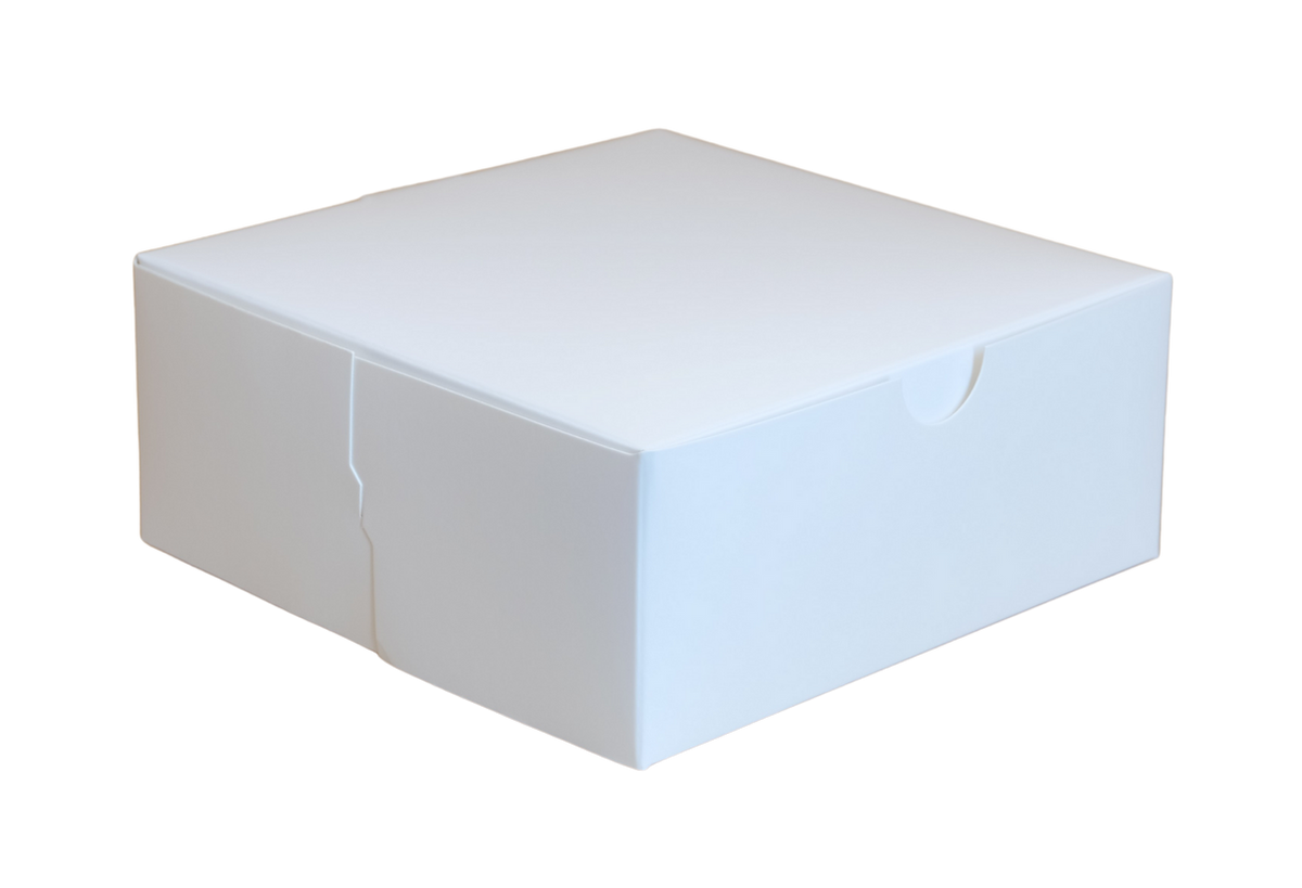 8" x 8" x 3.5" White Cake Box