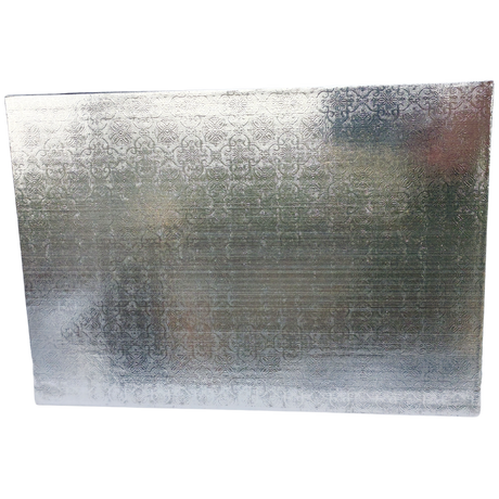 14” Square Silver Cake Board - Foil Wrapped Corrugated Board
