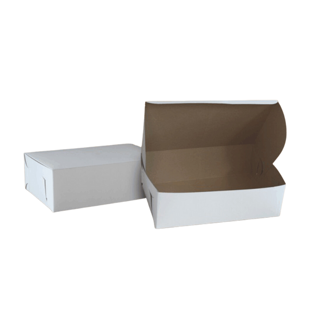 White Quarter Slab Cake Box