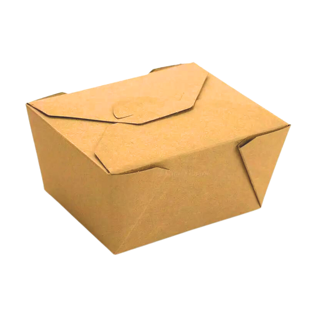 66 oz Kraft Top Folded Take-Out Paper Container - #3