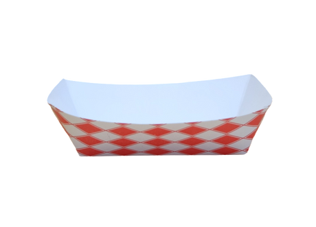 2 lb Red Checkered Food Trays