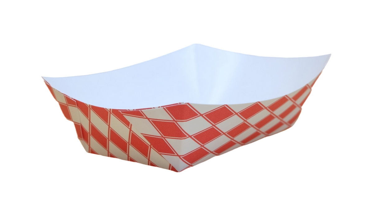 5 lb Red Checkered Food Trays