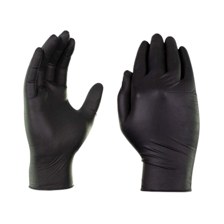Medium Black Industrial Nitrile Gloves