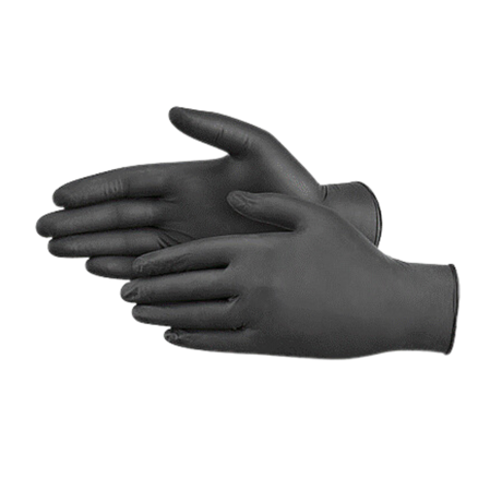Extra Large Black Industy Nitrile Gloves