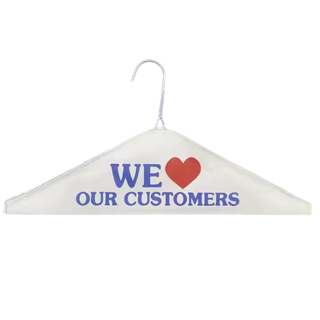 16" White Printed Caped Hanger, 13 Gauge