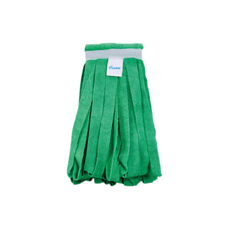 14 oz Wide Strip Green Microfiber Mop Head
