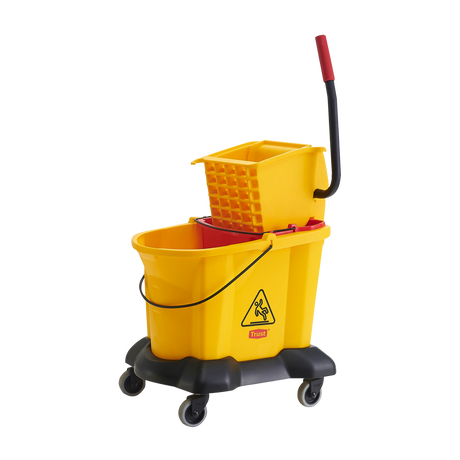 33L Dual-water Side Press Yellow Bucket and Wringer Combo