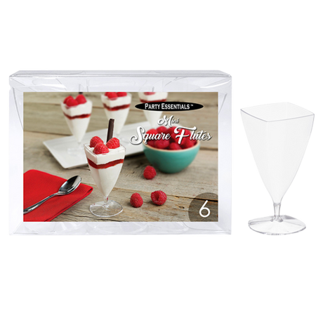 3oz Clear Mini Square Flutes