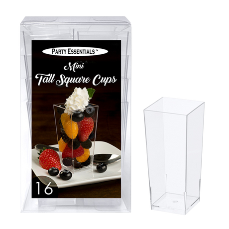 3.5oz Clear Mini Tall Square Cups