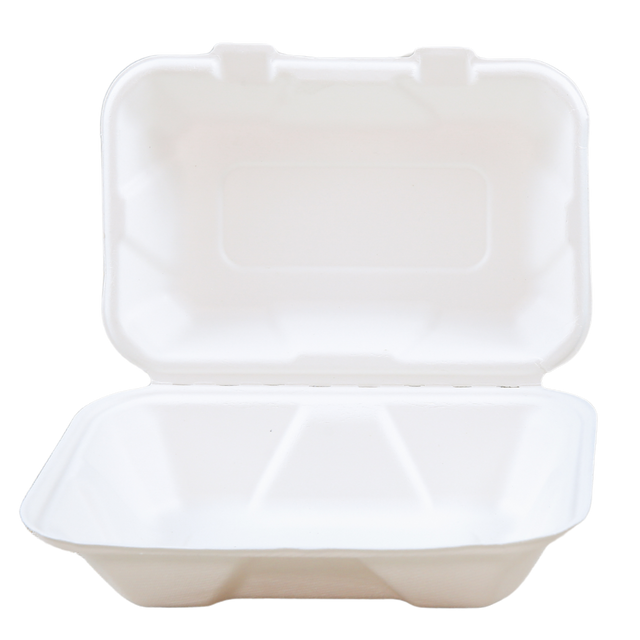9" x 6" x 3" Sugarcane Take-Out Container - 1-Comp.