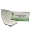 9" x 9" x 3" Sugarcane Take-Out Container - 3-Comp.
