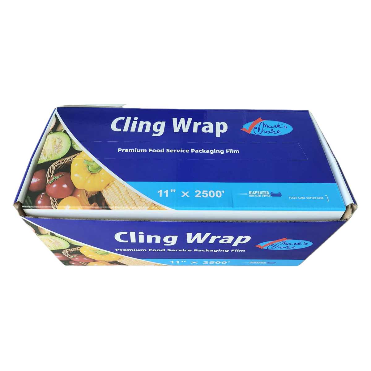11" x 2500 ft Professional Food Wrap Film with Integrated Slide Cutter