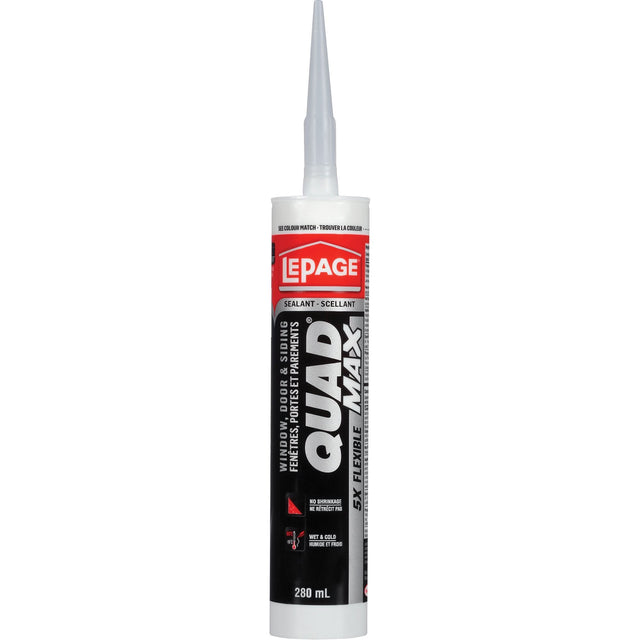 Quad® Max Siding & Window Sealant, 280 ml, Tube, Grey