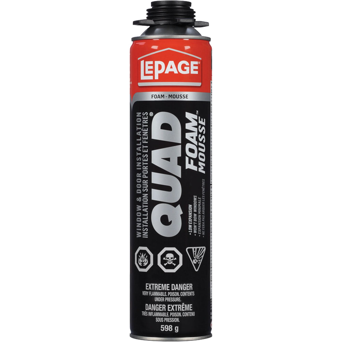 Quad® Foam™ Window & Door Installation Foam, Aerosol Can, Tan