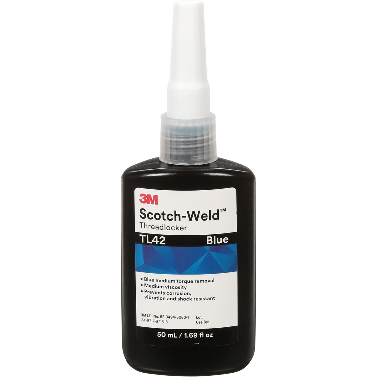Scotch-Weld™ Threadlocker TL42, Blue, Medium, 50 ml, Bottle