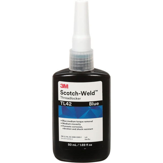 Scotch-Weld™ Threadlocker TL42, Blue, Medium, 50 ml, Bottle