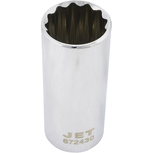 12-Point Chrome Socket, 15/16", 1/2" Drive, 12 Points, Deep