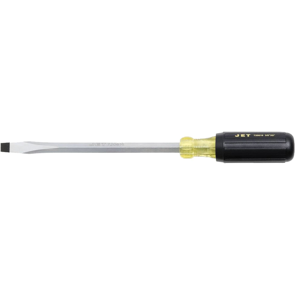 JKSS-8 Slot Screwdriver, 3/8" Tip, Square, 8" L, Cushion Grip Handle