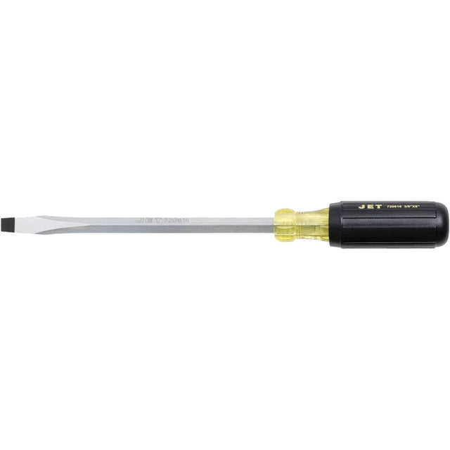 JKSS-8 Slot Screwdriver, 3/8" Tip, Square, 8" L, Cushion Grip Handle