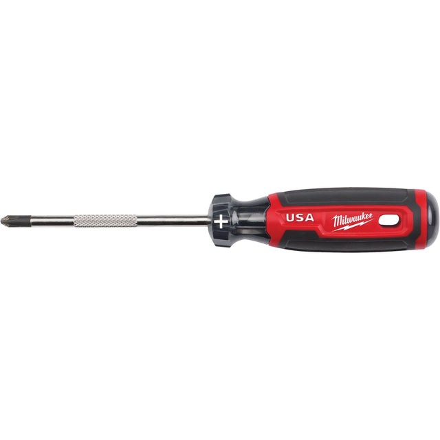 Phillips Screwdriver, #2 Tip, Round, 211 mm L, Cushion Grip Handle