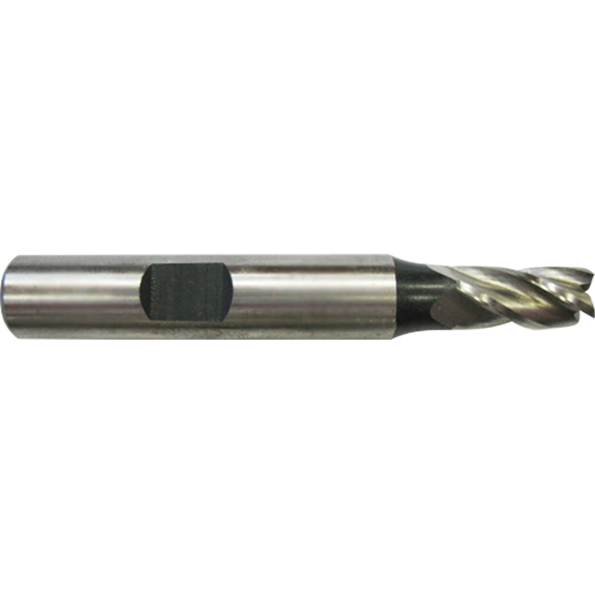Weldon Shank End Mill, 12 mm Dia., 4 Flutes, High Speed Steel