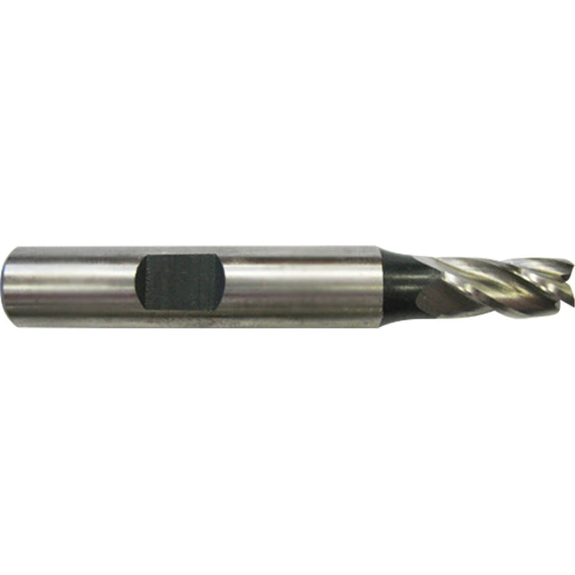 Weldon Shank End Mill, 15 mm Dia., 4 Flutes, High Speed Steel