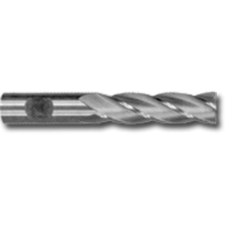 Weldon Shank Extra Long Series End Mill, 2" Dia., 4 Flutes, High Speed Steel