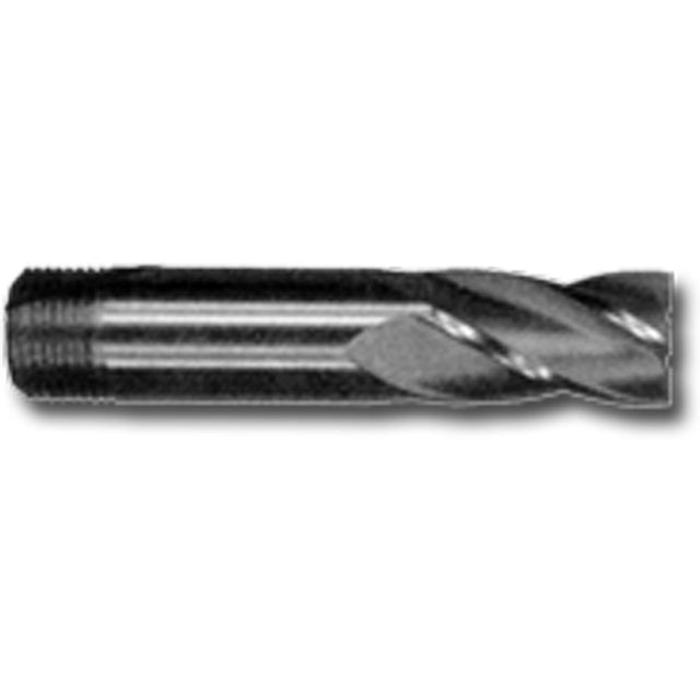 Threaded Shank End Mill, 15/16" Dia., 3-7/8" L, 6 Flutes, 1" Shank, High Speed Steel