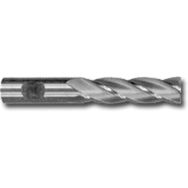 Weldon Shank Long Series End Mill, 5/16" Dia., 4 Flutes, High Speed Cobalt