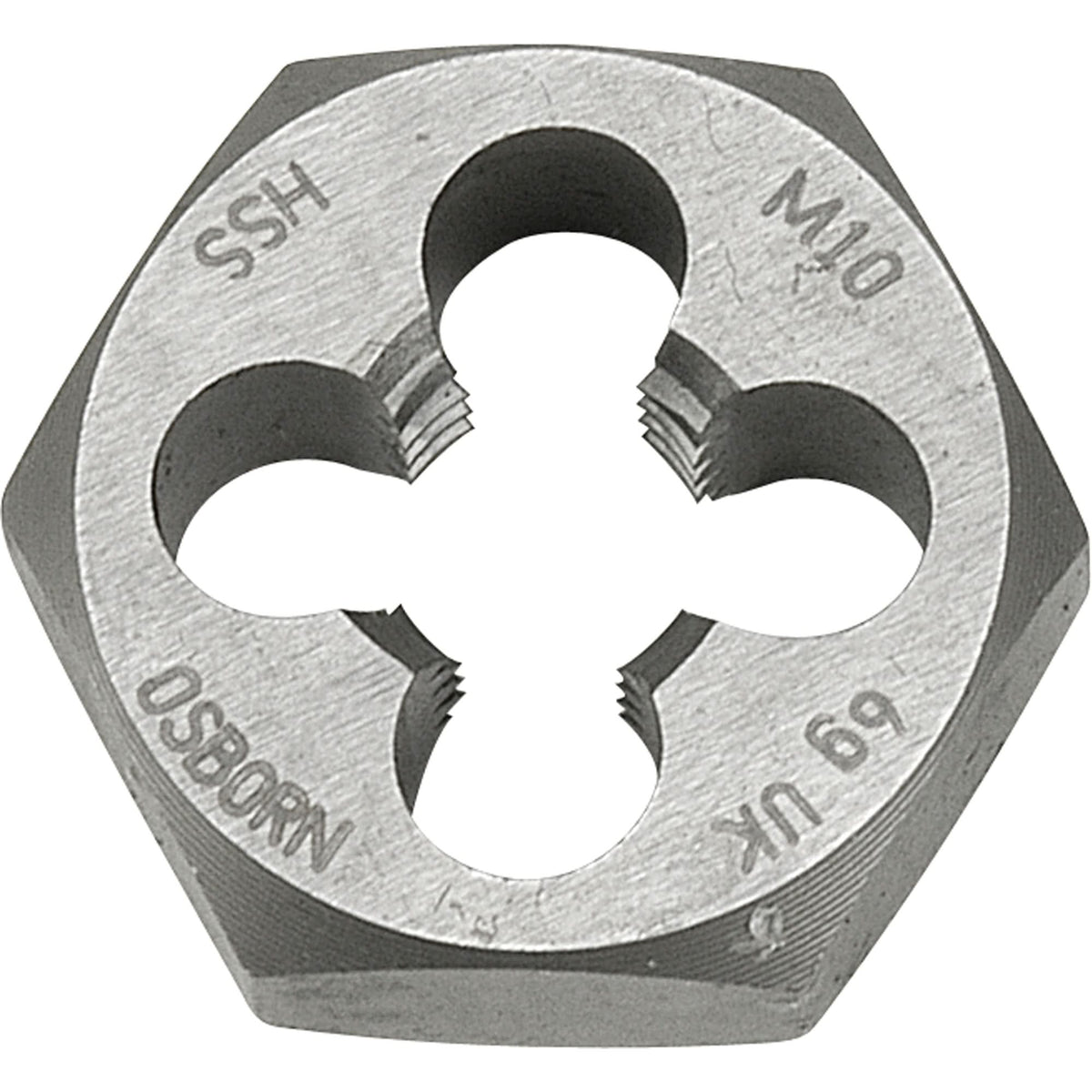 Hexagonal Rethreading Die, 2.05" Dia., 1"-8 Thread, High Speed Steel