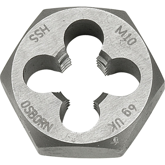 Hexagonal Rethreading Die, 3.15" Dia., 1-3/4"-5 Thread, High Speed Steel